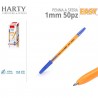 Harty Confezione 50 Penne Inchiostro a Sfera punta 1mm nero blu ros...