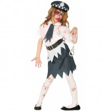 Costume vestito travestimento carnevale bambina zombie poliziotta halloween 5-12