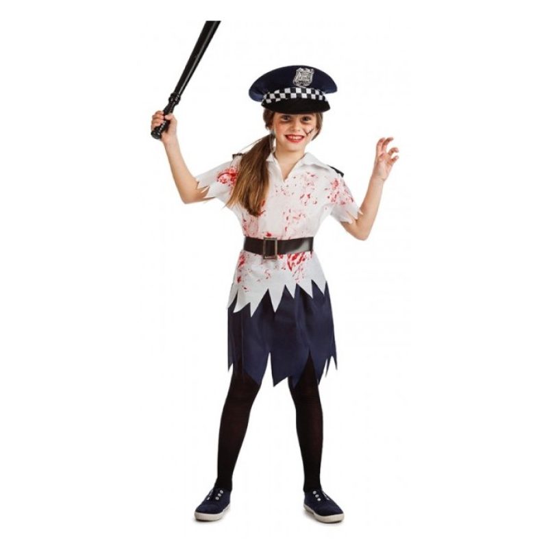 Guirca Costume vestito travestimento carnevale bambina zombie poliz...