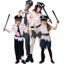 Costume vestito travestimento carnevale bambina zombie poliziotta halloween 5-12