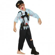 Costume Bambino 7/9 10/12 Anni Zombie Poliziotto Horror Halloween carnevale