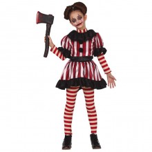 Costume clown horror vintage pagliaccio assassino vestito Guirca bambina  3-12
