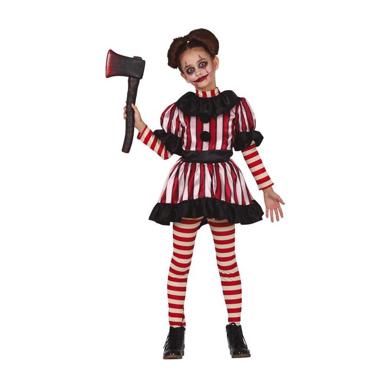 Costume clown horror vintage pagliaccio assassino vestito Guirca bambina  3-12