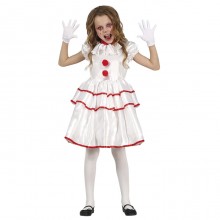 Costume clown halloween carnevale bambina pagliaccia assassina pazza 5-12 anni