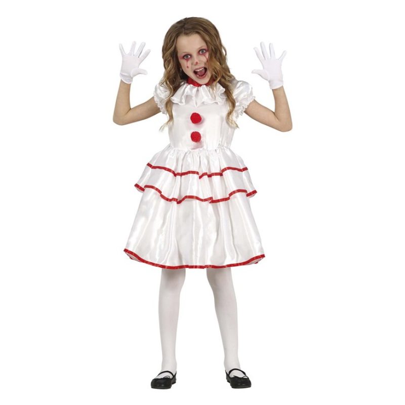 Guirca Costume clown halloween carnevale bambina pagliaccia assassi...