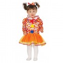 Costume clown carnevale bambina vestito Guirca pagliaccia colorata pagliaccio