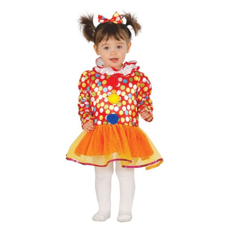 Guirca Costume clown carnevale bambina vestito Guirca pagliaccia co...