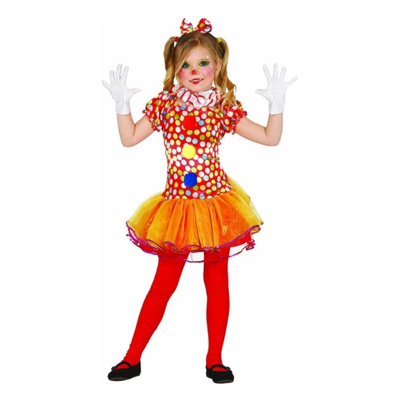Guirca Costume clown carnevale bambina vestito Guirca pagliaccia co...