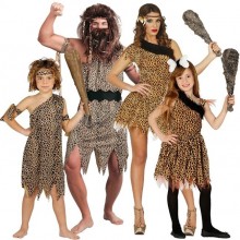 Guirca Costume da Cavernicola Vestito Carnevale Preistorico per Bambina 3-9 anni