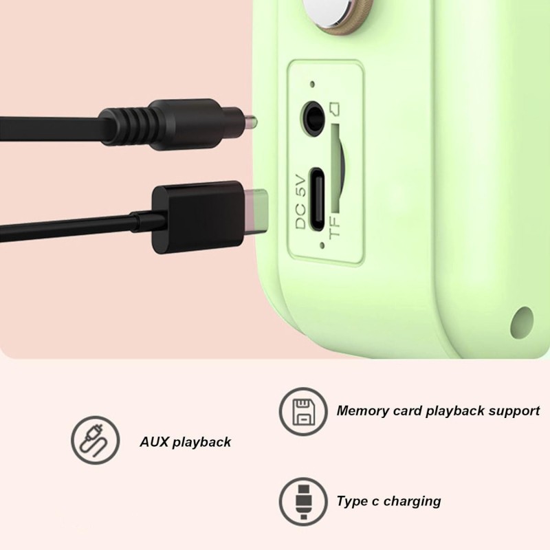Hongu Mini cassa portatile speaker wireless microfono bluetooth alt...