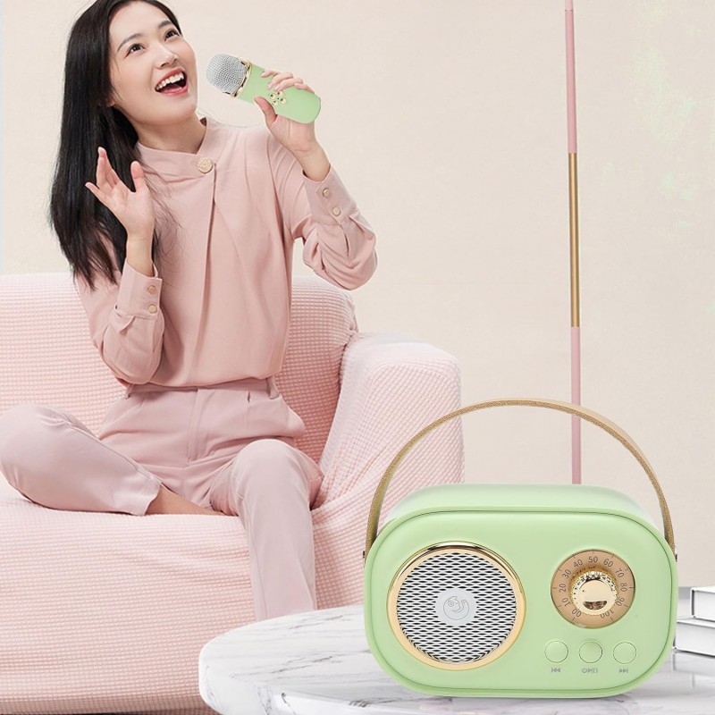 Hongu Mini cassa portatile speaker wireless microfono bluetooth alt...