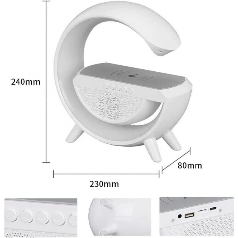 Hongu Lampada LED RGB con Ricarica Wireless Bluetooth Speaker Ricar...