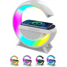 Lampada LED RGB con Ricarica Wireless Bluetooth Speaker Ricaricabile Radio FM SD