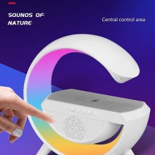Lampada LED RGB con Ricarica Wireless Bluetooth Speaker Ricaricabile Radio FM SD