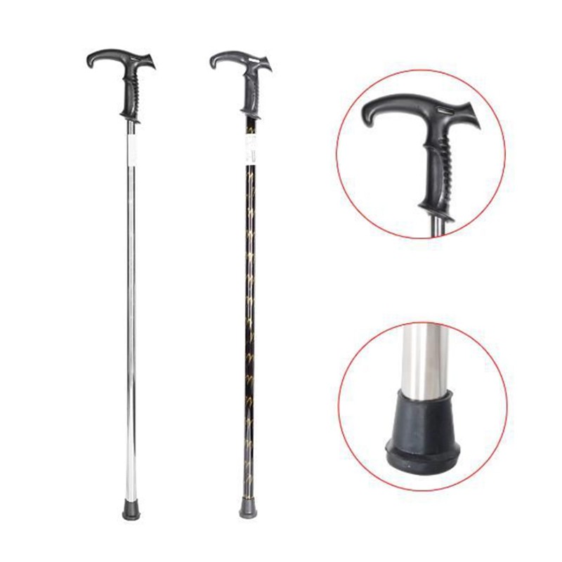 Bastone Da Passeggio Per Anziani Disabili lunghezza 90cm idea Nero e argento