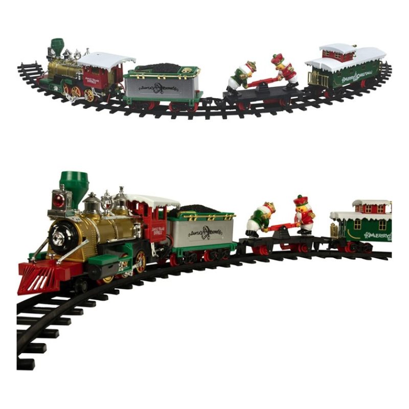 Hongu Trenino natalizio sotto albero treno elettrico luci suoni loc...
