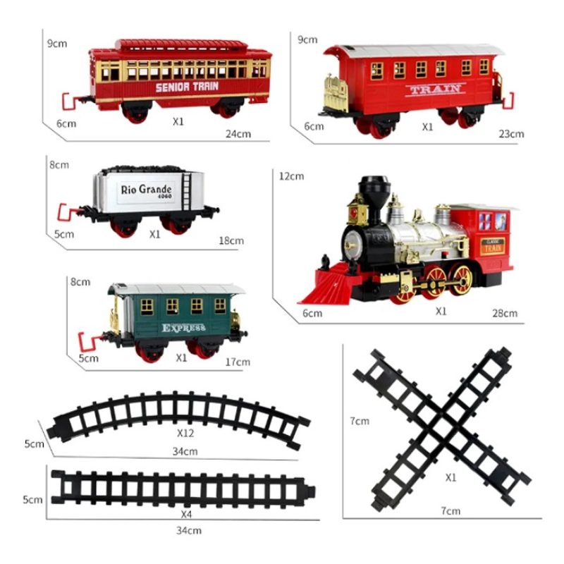 Hongu Trenino natalizio sotto albero treno elettrico luci suoni e f...
