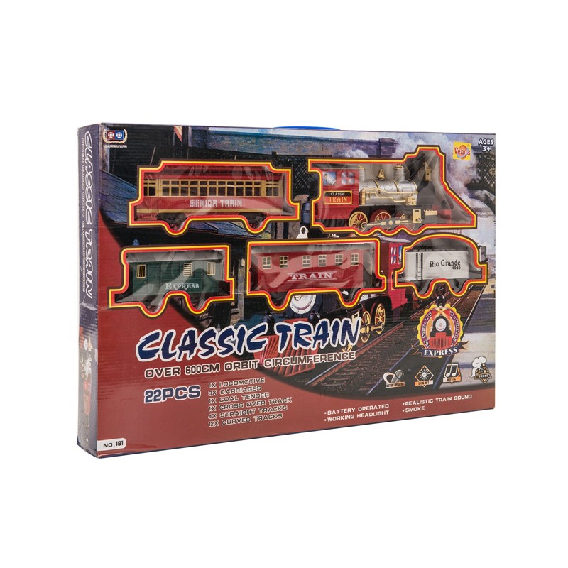 deAO Treno Classico con Luci e Suoni Set Natalizio di Binari Locomotiva