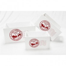 Cassetta cassettina porta oggetti in legno Natalizia bianca 14X28X18 cm natale