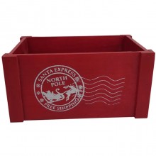 Cassetta cassettina porta oggetti in legno Natalizia rossa 14X28X18 cm natale