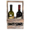 Cassetta Portabottiglie in Legno 2 Posti Scomparti per Vino Scatola box 36x21 cm