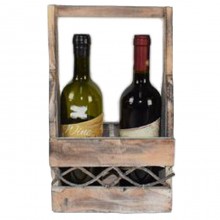 Cassetta Portabottiglie in Legno 2 Posti Scomparti per Vino Scatola box 36x21 cm