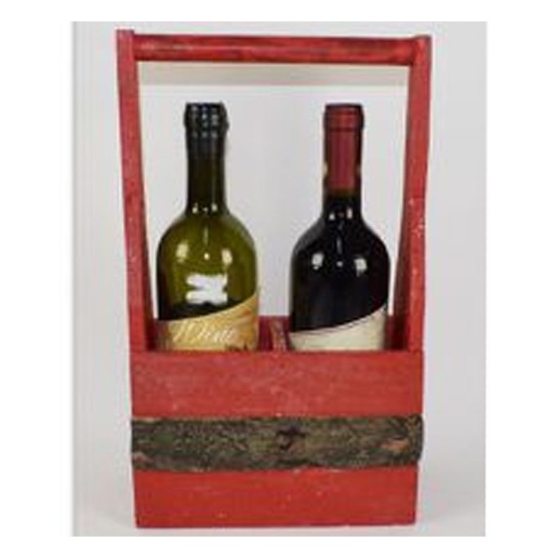Cuorifoglio Cassetta Portabottiglie in Legno 2 Posti Scomparti Vino...