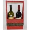 Cuorifoglio Cassetta Portabottiglie in Legno 2 Posti Scomparti Vino...