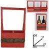Cuorifoglio Cassetta Portabottiglie in Legno 2 Posti Scomparti Vino...