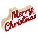 Scritta natalizia Merry Christmas XMAS in legno decorazione appoggio 39x20cm