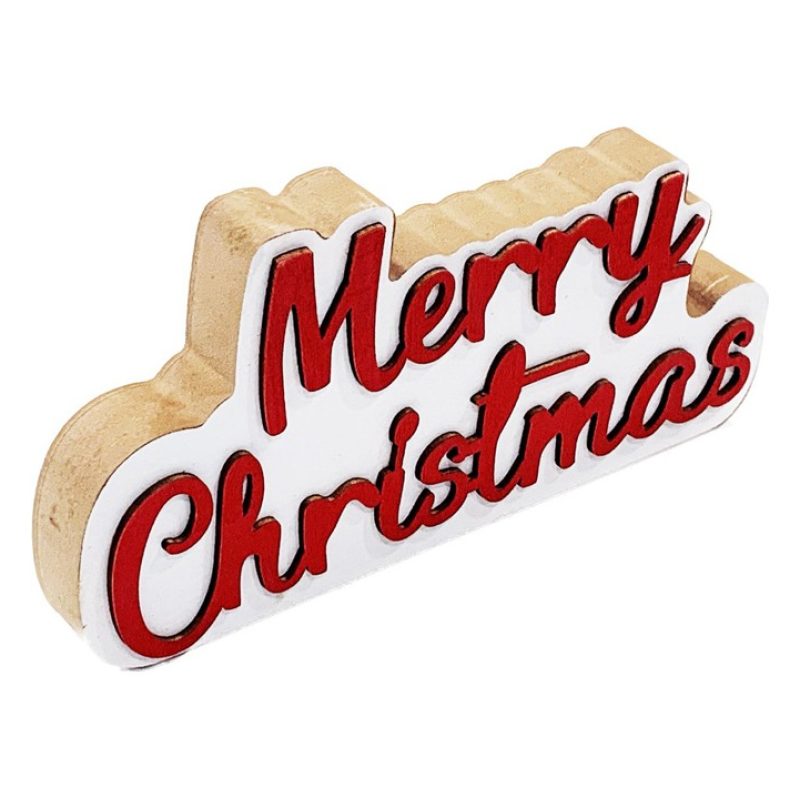 FGF Scritta natalizia Merry Christmas XMAS in legno decorazione app...