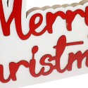 Scritta natalizia Merry Christmas XMAS in legno decorazione appoggio 39x20cm