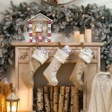 Calendario Avvento di Natale Casetta in Legno 24 Cassetti Decorazioni con led
