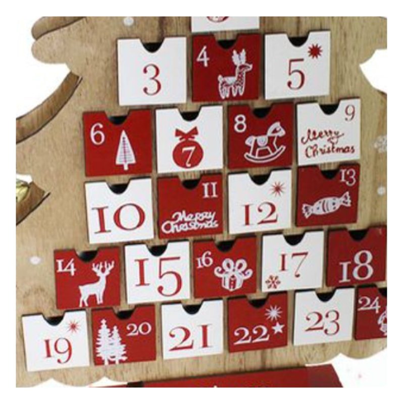 FGF Calendario Avvento albero di Natale in Legno 24 Cassetti Decora...