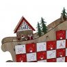 FGF Calendario Avvento in Legno con 24 Cassetti Slitta 41x33cm deco...