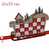 FGF Calendario Avvento in Legno con 24 Cassetti Slitta 41x33cm deco...