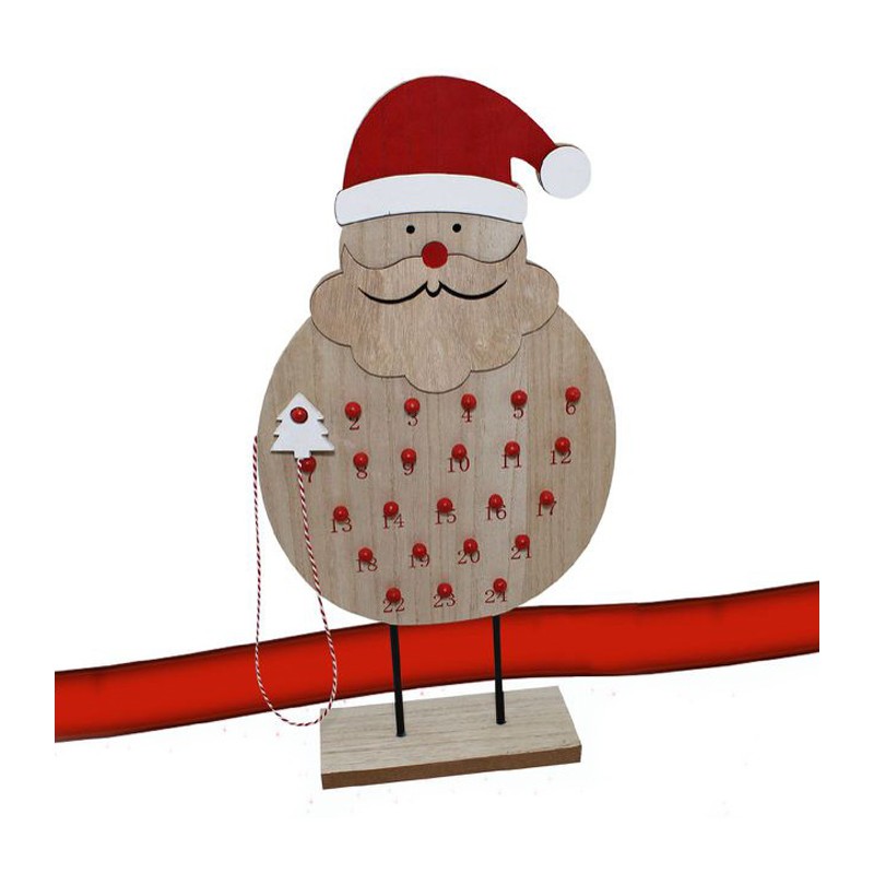 Calendario Avvento in Legno con 24 Cassetti Slitta 41x33cm decorazioni natalizie