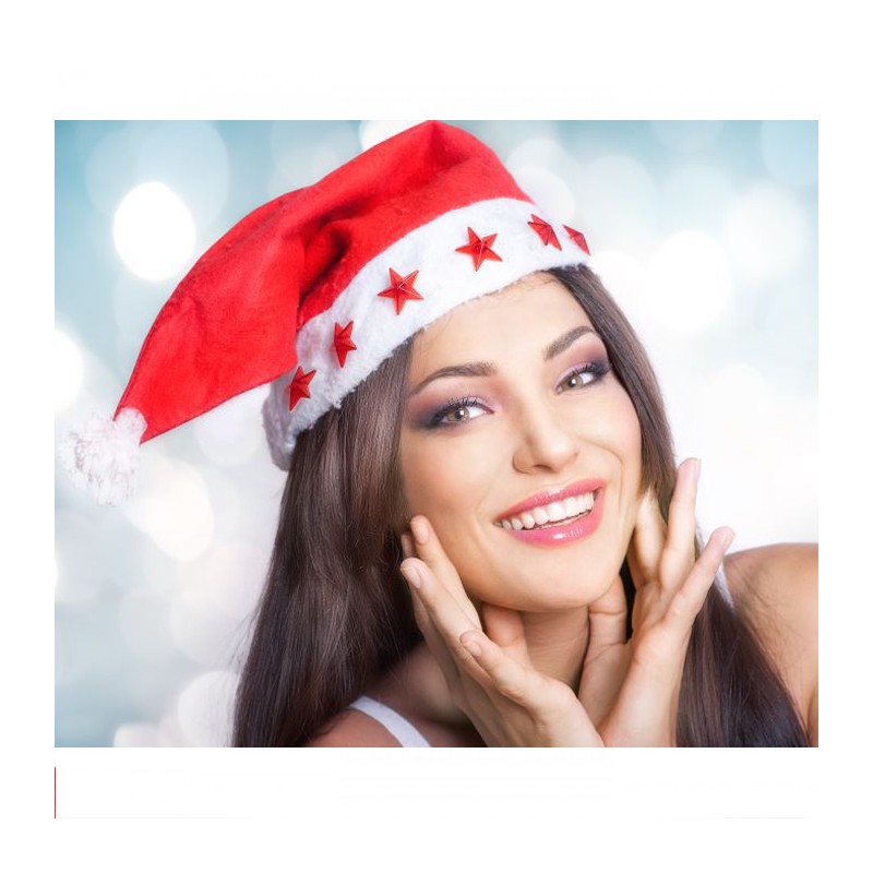 FGF Cappello di Babbo Natale 12 pz luci Led Luminoso feste Travesti...