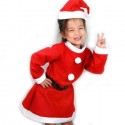 Costume bimba vestito Babbo Natale varie taglie con cappello Santa Claus 1-15