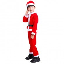 Costume bimbo vestito Babbo Natale varie taglie con cappello Santa Claus 1-8 anni