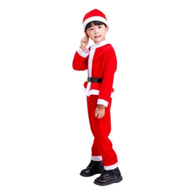 Costume bimbo vestito Babbo Natale varie taglie con cappello Santa ...