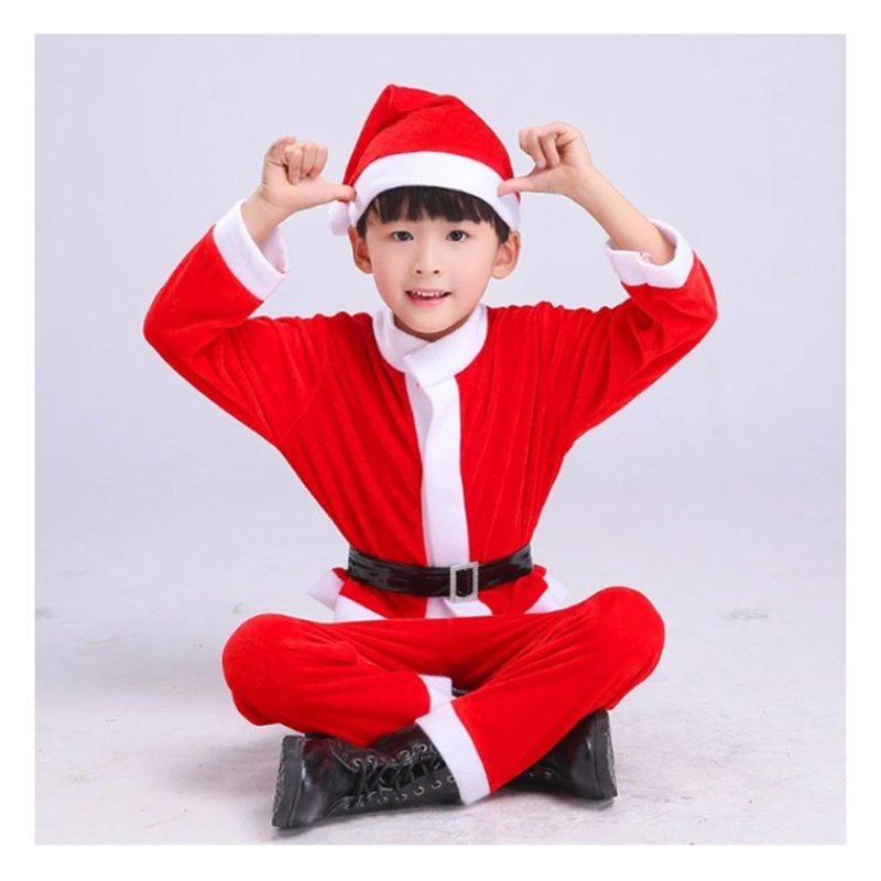 Costume bimbo vestito Babbo Natale varie taglie con cappello Santa ...