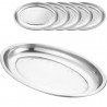 Vassoio Piatto Ovale 5pz In Acciaio Inox Portata Servizio Cucina da...