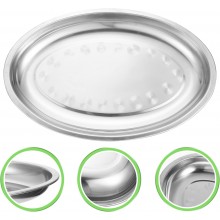 Vassoio Piatto Ovale 5pz In Acciaio Inox Portata Servizio Cucina da 23 a 45 cm