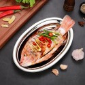 Vassoio Piatto Ovale 5pz In Acciaio Inox Portata Servizio Cucina da 23 a 45 cm