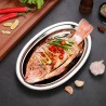 Vassoio Piatto Ovale 5pz In Acciaio Inox Portata Servizio Cucina da...