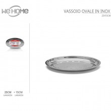 Vassoio Piatto Ovale 5pz In Acciaio Inox Portata Servizio Cucina da 23 a 45 cm