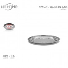 Vassoio Piatto Ovale 5pz In Acciaio Inox Portata Servizio Cucina da 23 a 45 cm