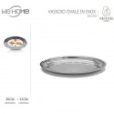 Vassoio Piatto Ovale 5pz In Acciaio Inox Portata Servizio Cucina da 23 a 45 cm