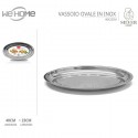 Vassoio Piatto Ovale 5pz In Acciaio Inox Portata Servizio Cucina da 23 a 45 cm